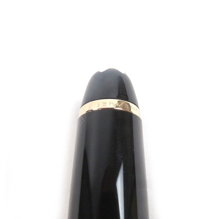 極美品□MONTBLANC モンブラン マイスターシュテュック クラシック ペン先14K Fニブ キャップ式 万年筆 ブラック ゴールド ドイツ製