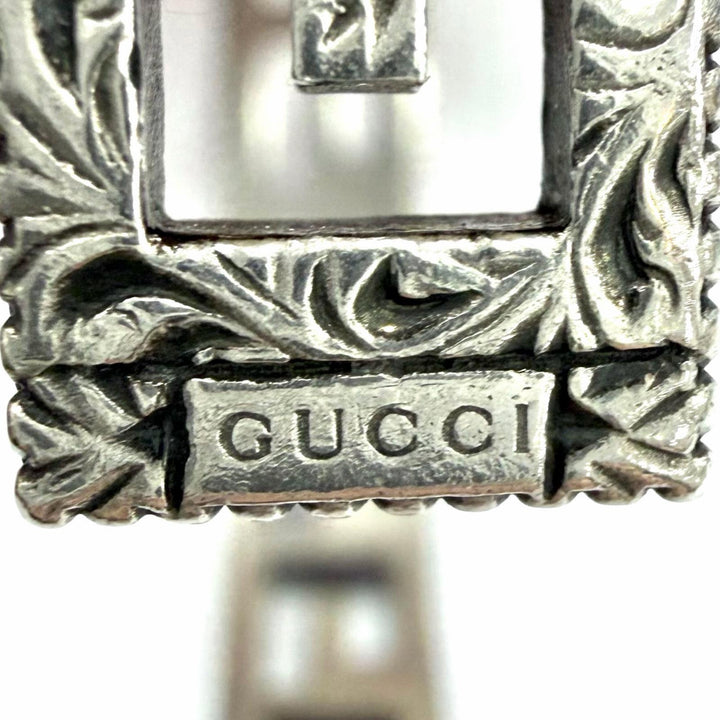 美品◇GUCCI グッチ 551919 スクエアG アラベスク Gキューブ バングル ブレスレット シルバー 16 イタリア製 重量28.5g レディース