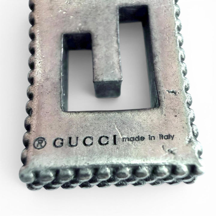 美品◇GUCCI グッチ 551919 スクエアG アラベスク Gキューブ バングル ブレスレット シルバー 16 イタリア製 重量28.5g レディース