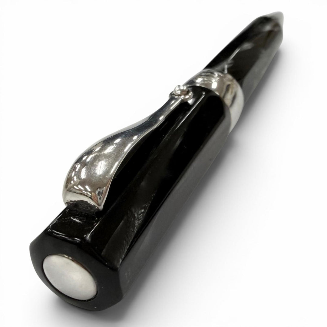 良品□Montegrappa モンテグラッパ シンフォニー ツイスト ボールペン ステーショナリー 筆記用具 ブラック シルバー メンズ レディース