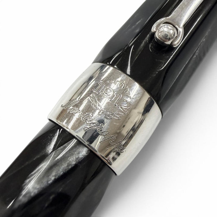 良品□Montegrappa モンテグラッパ シンフォニー ツイスト ボールペン ステーショナリー 筆記用具 ブラック シルバー メンズ レディース