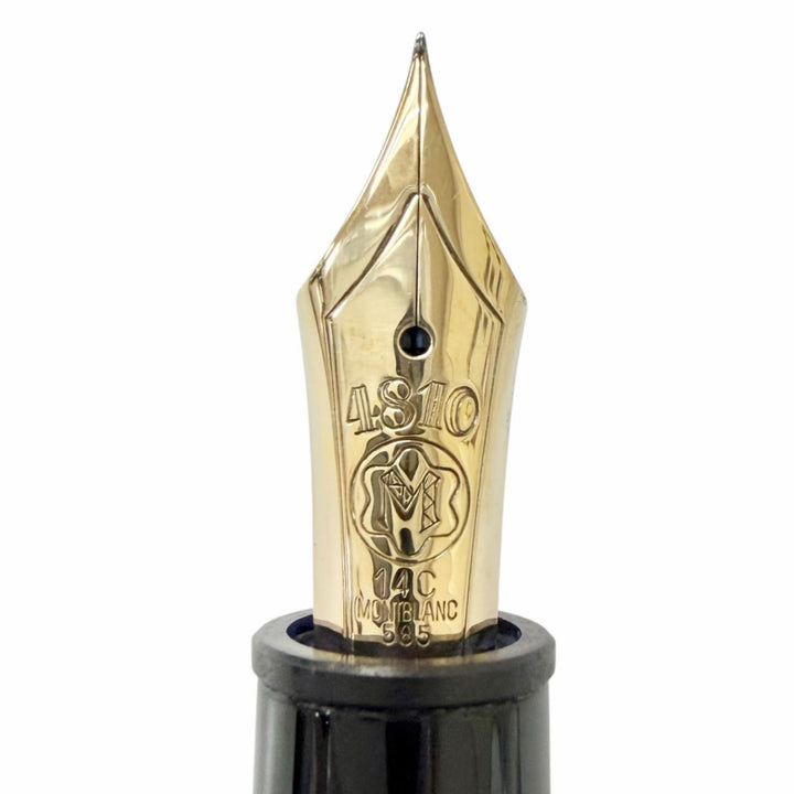 良品□MONTBLANC モンブラン マイスターシュテュック 146 ペン先14C EFニブ キャップ式 万年筆 ブラック ゴールド ドイツ製 メンズ