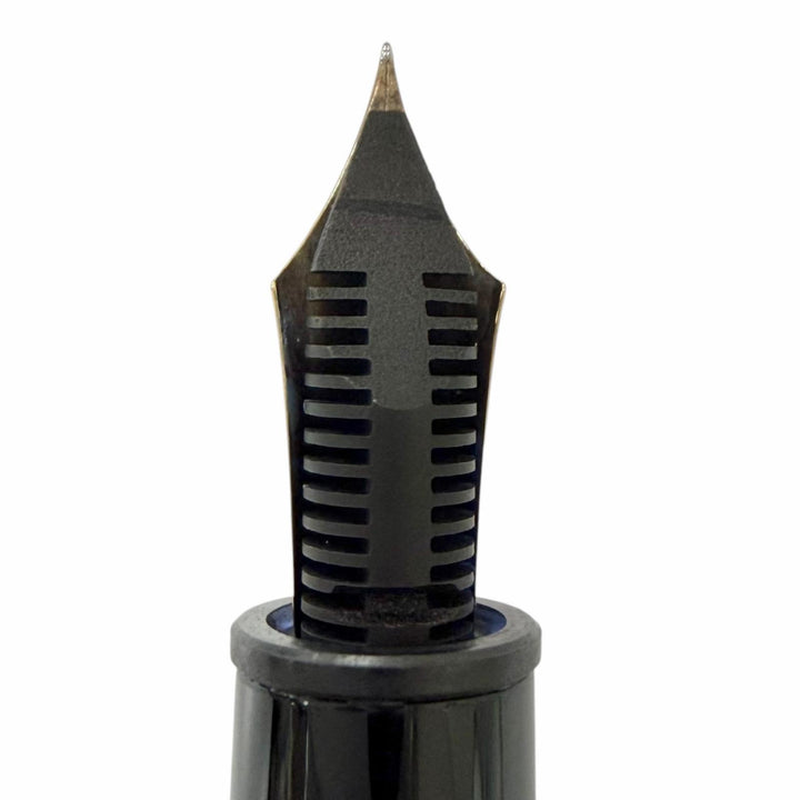 良品□MONTBLANC モンブラン マイスターシュテュック 146 ペン先14C EFニブ キャップ式 万年筆 ブラック ゴールド ドイツ製 メンズ