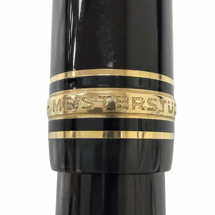 良品□MONTBLANC モンブラン マイスターシュテュック 146 ペン先14C EFニブ キャップ式 万年筆 ブラック ゴールド ドイツ製 メンズ