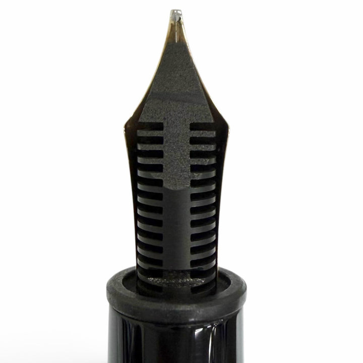美品□MONTBLANC モンブラン マイスターシュテュック 146 ペン先14C Mニブ キャップ式 万年筆 ステーショナリー ブラック ゴールド