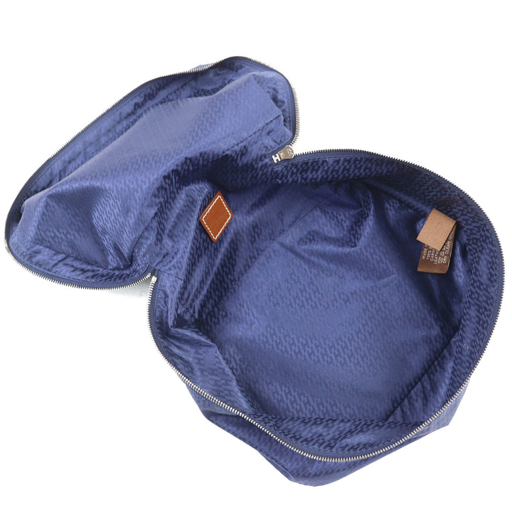 極美品△HERMES エルメス ウース・ドゥ・ヴォヤージュ PM シルク100％ ポーチ ブルー B刻印 フランス製 レディース オススメ◎