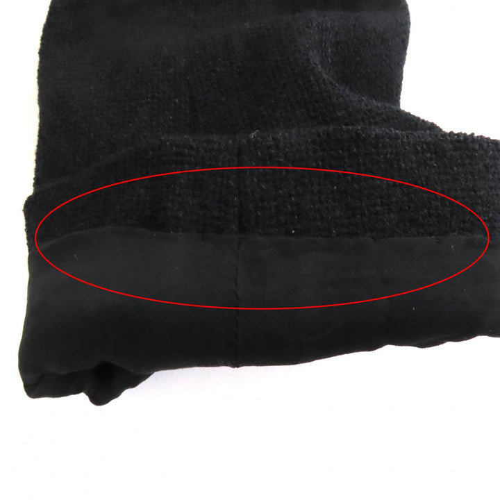 美品★CHANEL シャネル 裏地シルク100％ BIGココマークバックルベルト付 長袖 ウール ワンピース ブラック 38 フランス製 レディース