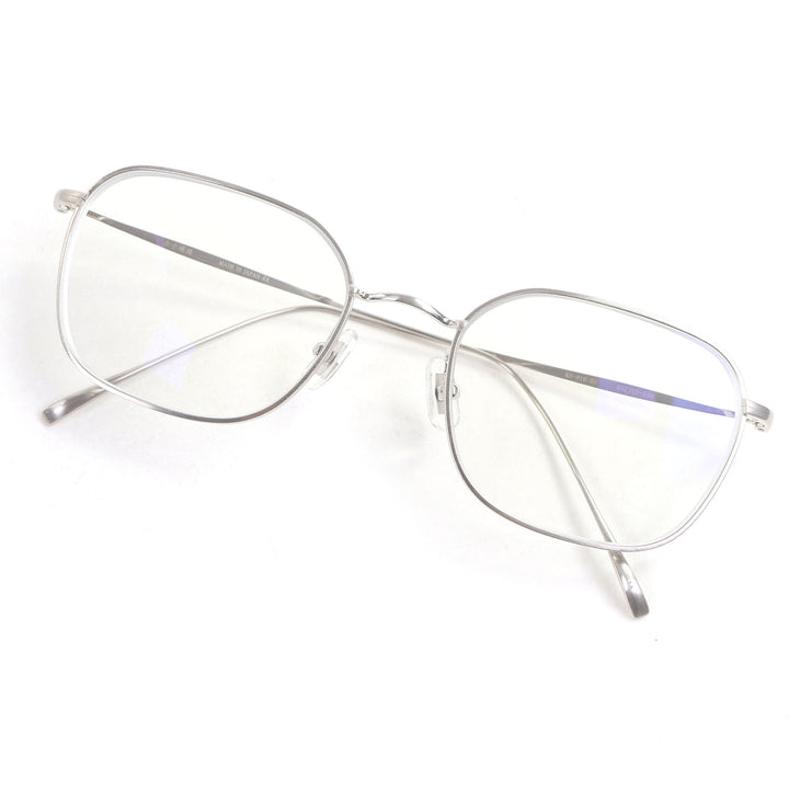極美品□金子眼鏡 カネコガンキョウ KS-016 メガネ 眼鏡 アイウェア マッドシルバー 55□21-148 度入り 箱・ケース付き 日本製 メンズ