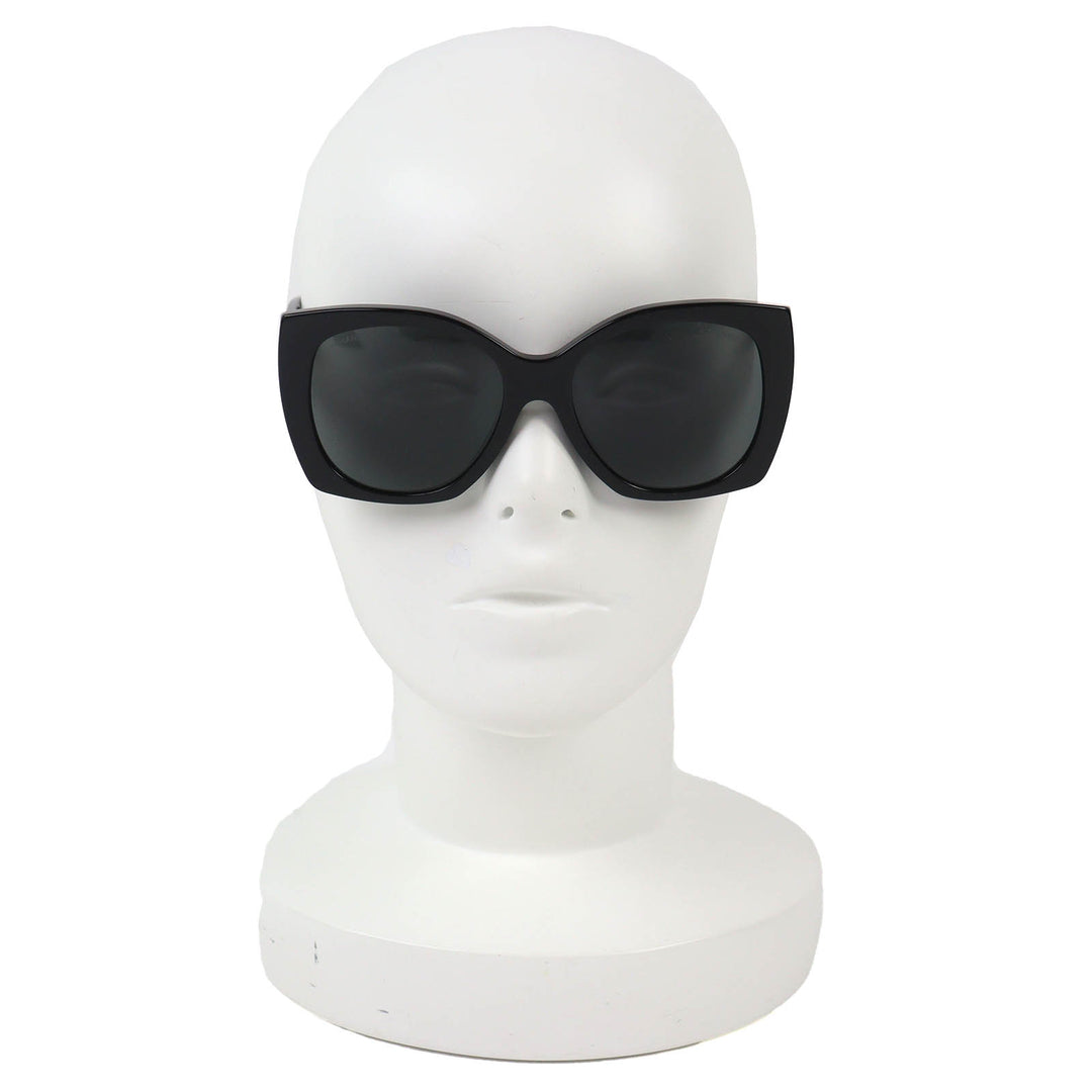 極美品△CHANEL シャネル 5519-A ココマーク ハート スクエアシェイプ アイウェア サングラス 現行品 ブラック 55□17 140 デモレンズ