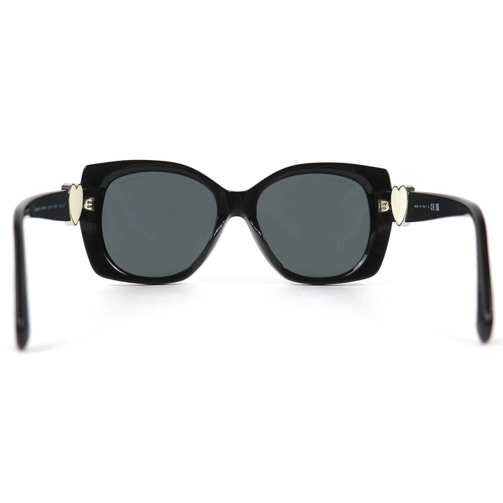 極美品△CHANEL シャネル 5519-A ココマーク ハート スクエアシェイプ アイウェア サングラス 現行品 ブラック 55□17 140 デモレンズ