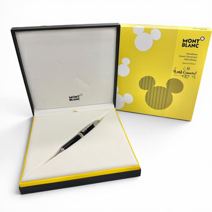 良品△MONTBLANC モンブラン グレートキャラクター ウォルト ディズニー スペシャルエディション ボールペン ブラック シルバー 筆記◎
