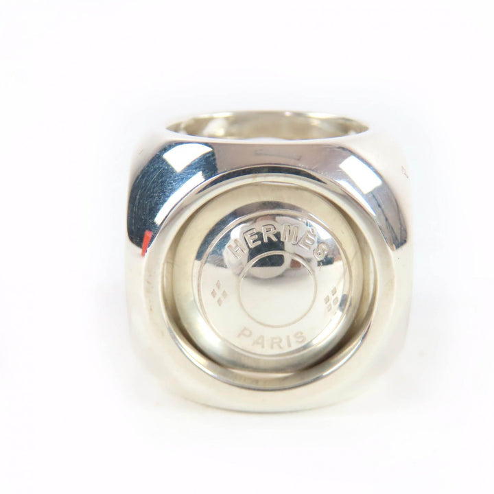 極美品☆HERMES エルメス ヴィンテージ エクストラ ワイド セリエ リング AG925 キューブリング 46-47-48 （JP6-7-8号相当） 重量34.3g