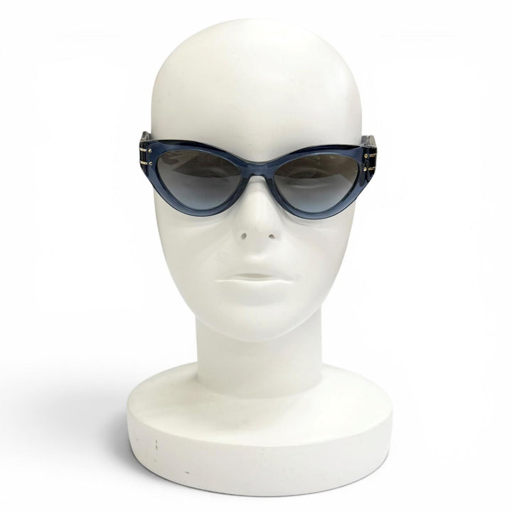 良品△Christian Dior クリスチャンディオール DSGTB7IXR Dior Signature B7I ロゴ バタフライ サングラス クリアブルー 52□18 130 箱付