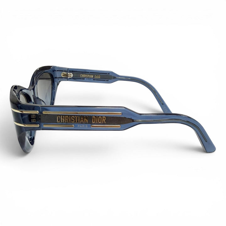 良品△Christian Dior クリスチャンディオール DSGTB7IXR Dior Signature B7I ロゴ バタフライ サングラス クリアブルー 52□18 130 箱付