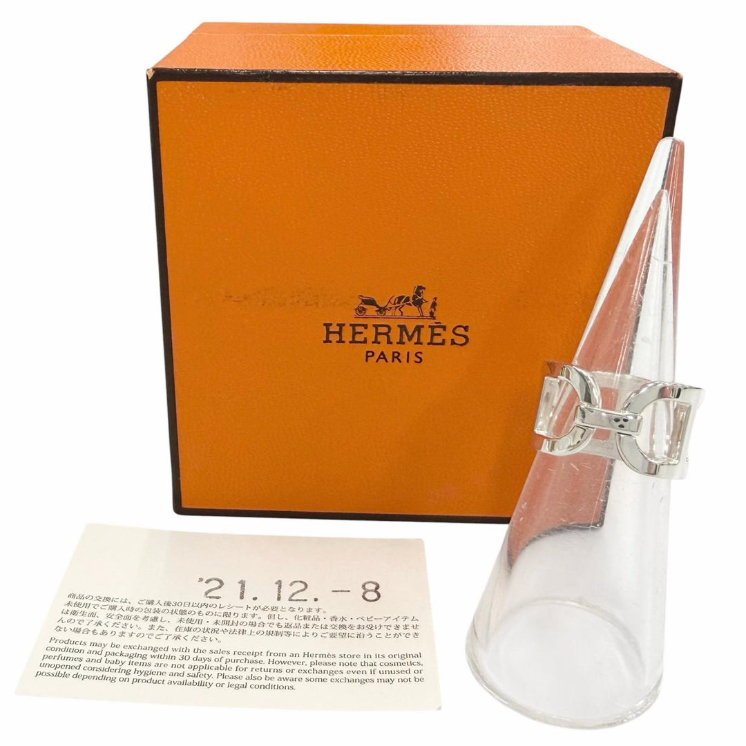 極美品△HERMES エルメス 2018年製 エヴァー シェーヌ ダンクル リング 指輪 AG925 シルバー 48 JP8号 箱付き 伊製 重量5.5g レディース