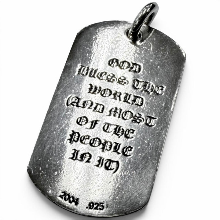 良品□CHROME HEARTS クロムハーツ D TAG LRG GOD BLESS SV925 ラージ ドッグタグ ペンダント ゴッドブレス ペンダントトップ シルバー