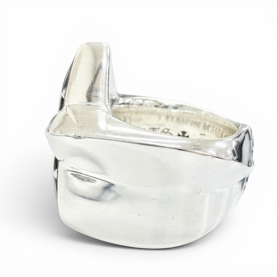 美品△CHROME HEARTS クロムハーツ STR LRG ラージスター リング 指輪 アクセサリー 925 シルバー JP17号 重量46.7g メンズ オススメ◎