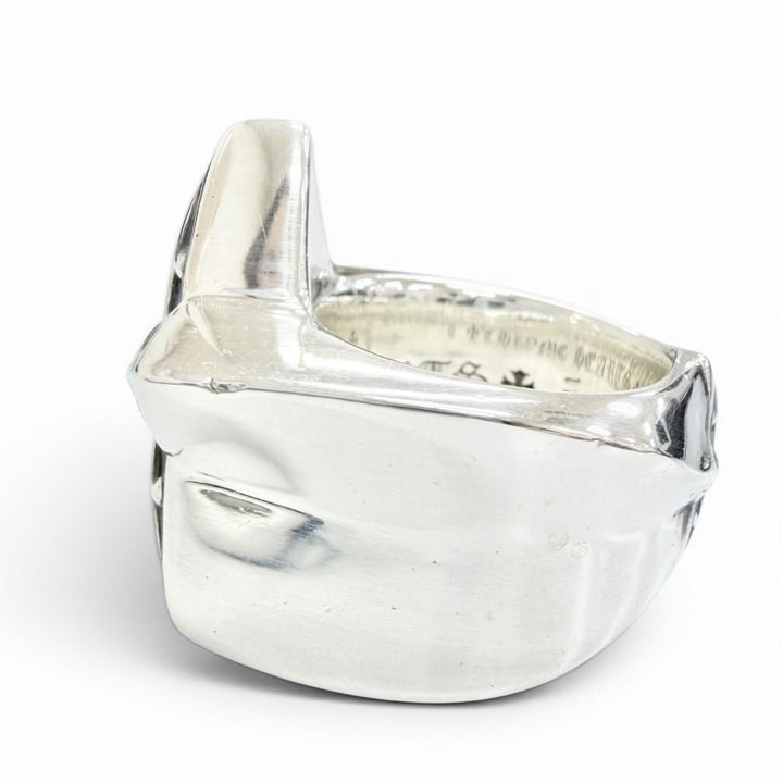 美品△CHROME HEARTS クロムハーツ STR LRG ラージスター リング 指輪 アクセサリー 925 シルバー JP17号 重量46.7g メンズ オススメ◎