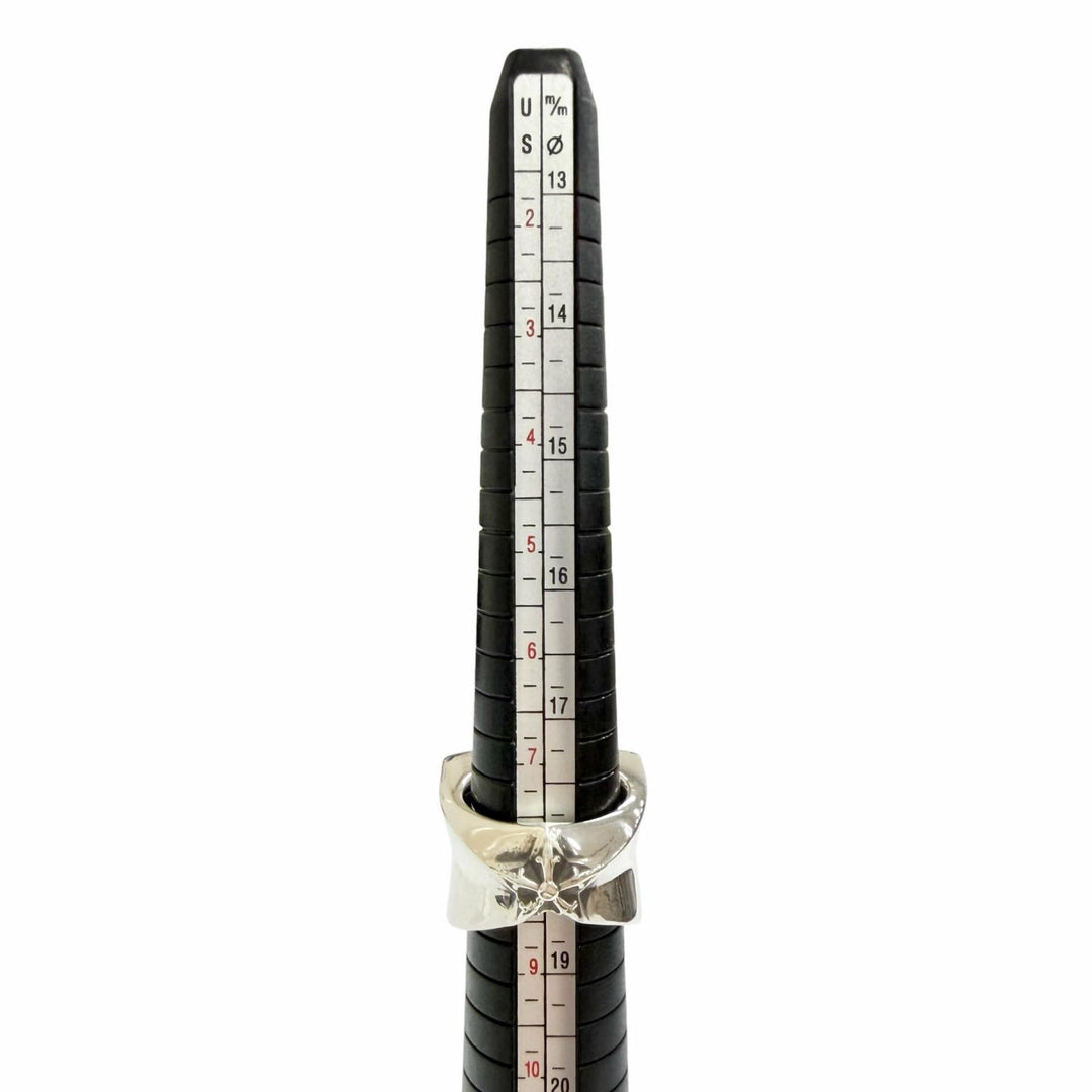 美品△CHROME HEARTS クロムハーツ STR LRG ラージスター リング 指輪 アクセサリー 925 シルバー JP17号 重量46.7g メンズ オススメ◎