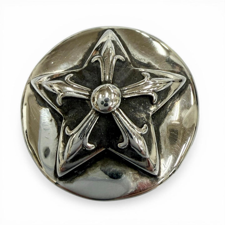 極美品▼CHROME HEARTS クロムハーツ HAIRBAND スターボタン コンチョ ヘアゴム ヘアアクセサリー シルバー925 重量16.4g メンズ