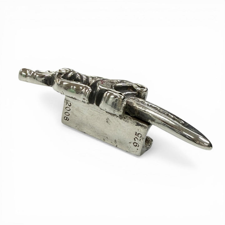 美品▼CHROME HEARTS クロムハーツ HAIRBAND DAGGER ダガー コンチョ ヘアアクセサリー シルバー 925 重量11.1g メンズ レディース