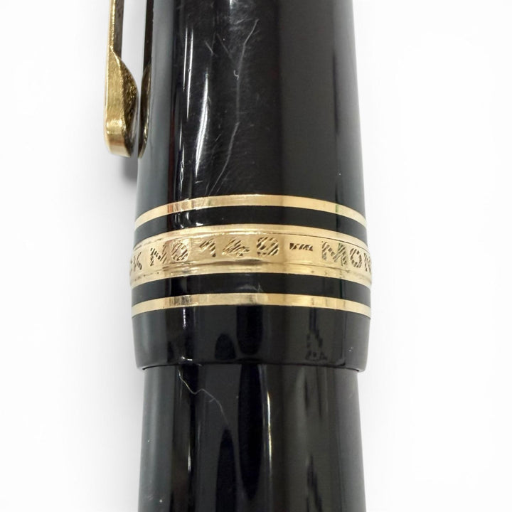 良品□MONTBLANC モンブラン ヴィンテージ 60s マイスターシュテュック 149 キャップ式 ペン先14C Bニブ 万年筆 ブラック ゴールド