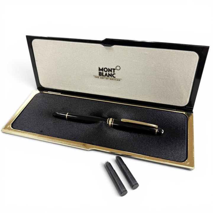 良品▼MONTBLANC モンブラン マイスターシュテュック クラシック ペン先14K Fニブ ホワイトスター 万年筆 ブラック ゴールド ドイツ製