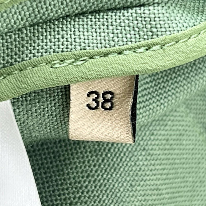 極美品▲GUCCI グッチ 652132 リネン混 GGマーモント フレア スカート ミントグリーン 36 イタリア製 正規品 レディース