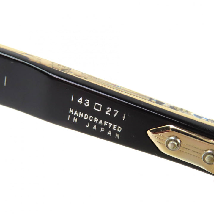 美品△JACQUESMARIEMAGE ジャックマリーマージュ JMMDU1 DEVAUX 236/350 ウェリントン サングラス ブラック ゴールド金具 43□27 度入り