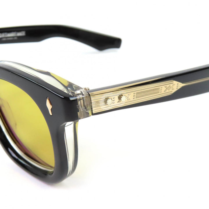 美品△JACQUESMARIEMAGE ジャックマリーマージュ JMMDU1 DEVAUX 236/350 ウェリントン サングラス ブラック ゴールド金具 43□27 度入り