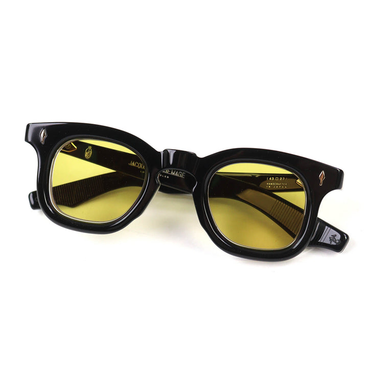 美品△JACQUESMARIEMAGE ジャックマリーマージュ JMMDU1 DEVAUX 236/350 ウェリントン サングラス ブラック ゴールド金具 43□27 度入り