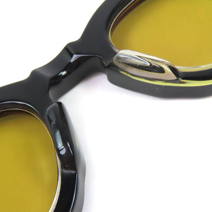 美品△JACQUESMARIEMAGE ジャックマリーマージュ JMMDU1 DEVAUX 236/350 ウェリントン サングラス ブラック ゴールド金具 43□27 度入り