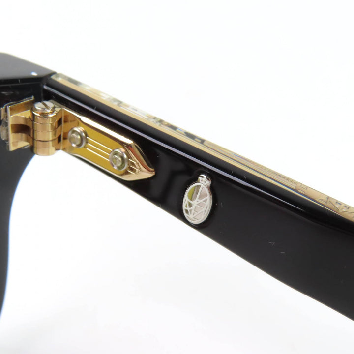 美品△JACQUESMARIEMAGE ジャックマリーマージュ JMMDU1 DEVAUX 236/350 ウェリントン サングラス ブラック ゴールド金具 43□27 度入り