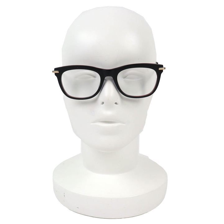 極美品△THOM BROWNE トムブラウン TB-712-A-BLK-GLD-5 スクエア メガネ アイウェア トリコロール マッドブラック ゴールド 52□21-141