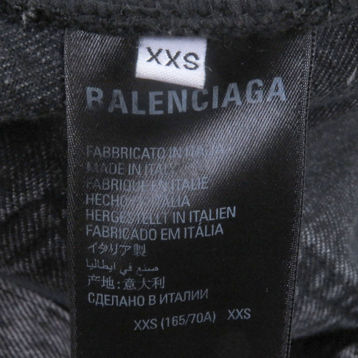 美品□BALENCIAGA バレンシアガ 22AW 697829 Flared denim ウォッシュ加工 フレア デニムパンツ ブラック XXS イタリア製 正規品 メンズ