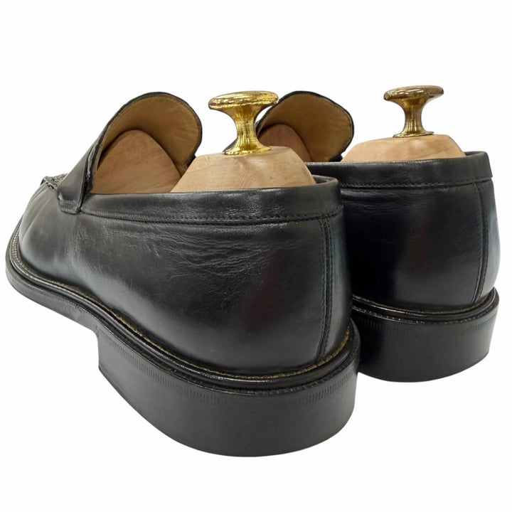 【ドンドン見直し】美品□Ermenegildo Zegna エルメネジルドゼニア レザー 一部クロコダイル Napoli Couture コイン ローファー 黒 6.5