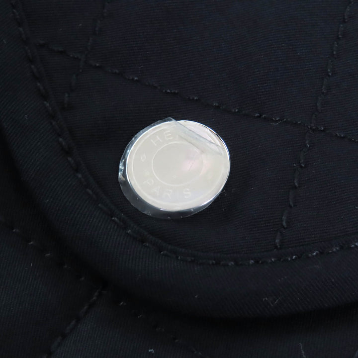 未使用品△HERMES エルメス 25SS 5E0552DQ コットン100% セリエボタン エケストルディール ZIP UP ノースリーブ ワンピース ブラック 34