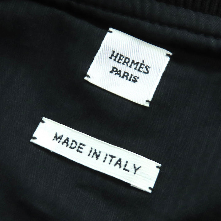 未使用品△HERMES エルメス 25SS 5E0552DQ コットン100% セリエボタン エケストルディール ZIP UP ノースリーブ ワンピース ブラック 34