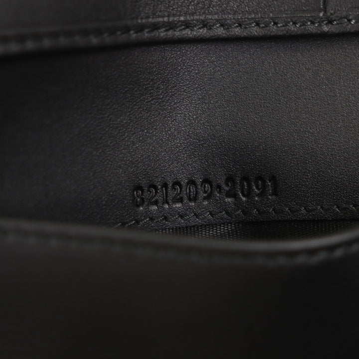 未使用品▼GUCCI グッチ 821209 コーティングファブリック GG エンブレム パスケース 名刺入れ カードケース ブラック イタリア製 メンズ