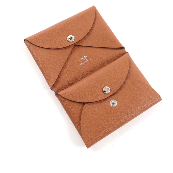 未使用品★HERMES エルメス カルヴィ デュオ ゴールド エバーカラー コインケース カードケース W刻印 箱付き フランス製 レディース