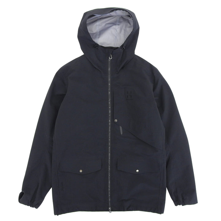 美品▲HAGLOFS ホグロフス SELJA JACKET MEN ロゴ刺繍 GORE-TEX ライナージャケット付き 3way マウンテンパーカー 黒 S 正規品 メンズ