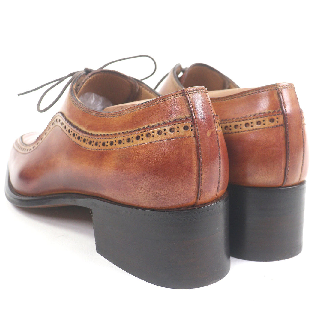 極美品□FRANCESCO BENIGNO フランチェスコ ベニーニョ レザー パーフォレーション レースアップ ドレスシューズ ブラウン 6 イタリア製