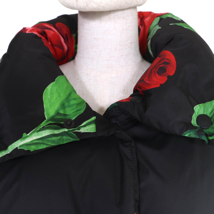 未使用品☆DOLCE&amp;GABBANA ドルチェ＆ガッバーナ F9F48T レッドローズプリント リバーシブル ダウンコート 42 伊製 正規品 レディース