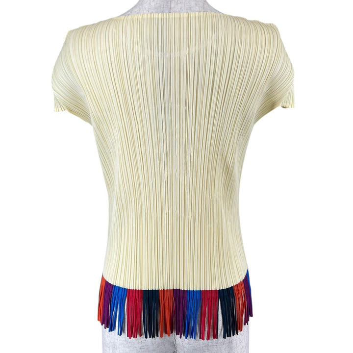 極美品▲PLEATS PLEASE プリーツプリーズ イッセイミヤケ PP91-JK572 ハイビスカス フリンジ カットソー マルチ 3 日本製 正規品