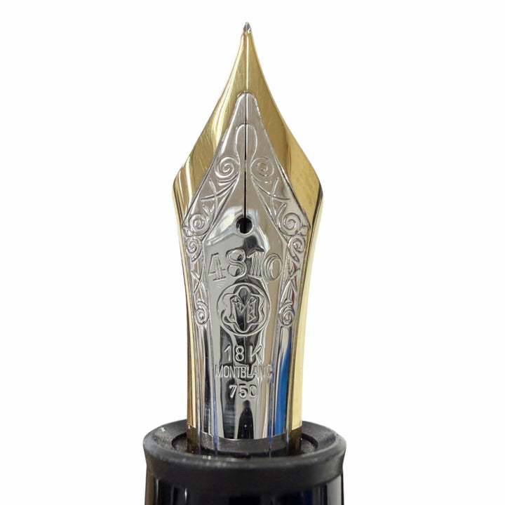 良品□MONTBLANC モンブラン マイスターシュテュック 149 ペン先18K Fニブ キャップ式 万年筆 ブラック ゴールド ドイツ製 メンズ