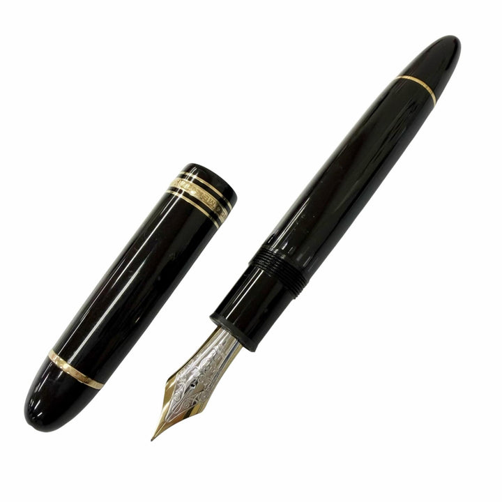良品□MONTBLANC モンブラン マイスターシュテュック 149 ペン先18K Fニブ キャップ式 万年筆 ブラック ゴールド ドイツ製 メンズ