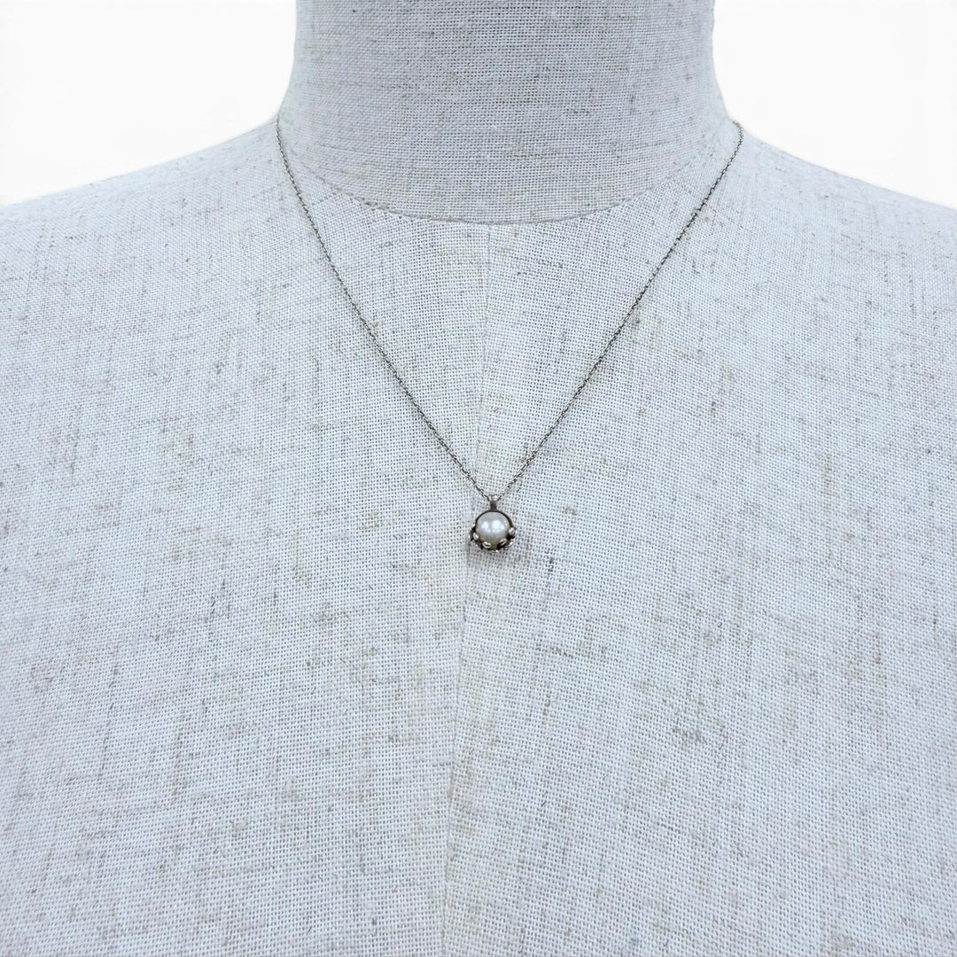 美品☆TIFFANY&amp;Co. ティファニー パロマピカソ オリーブリーフ ネックレス AG925 パール シルバー 重量1.5g レディース 箱・保存袋付き