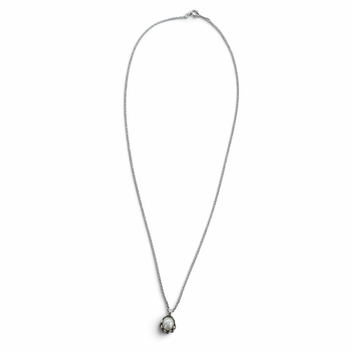 美品☆TIFFANY&amp;Co. ティファニー パロマピカソ オリーブリーフ ネックレス AG925 パール シルバー 重量1.5g レディース 箱・保存袋付き