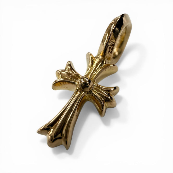 極美品▼CHROME HEARTS クロムハーツ STACK CH CROSS V2 22K CHクロススタック チャーム ペンダントトップ 重量1.6g インボイス 袋付き