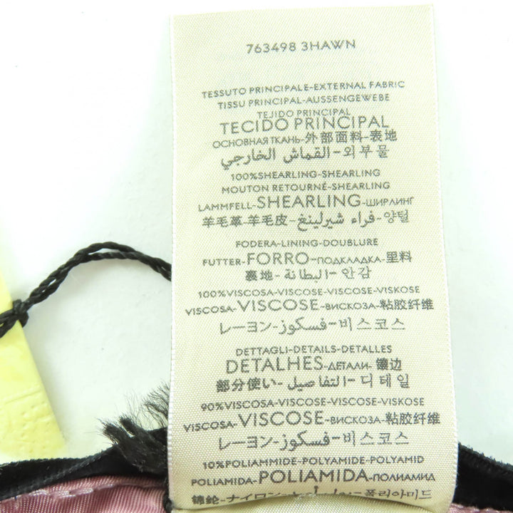 未使用品☆GUCCI グッチ 763498 羊毛皮 GG金具 ラムファー ハット アイボリー M 保存袋付き イタリア製 正規品 キッズ